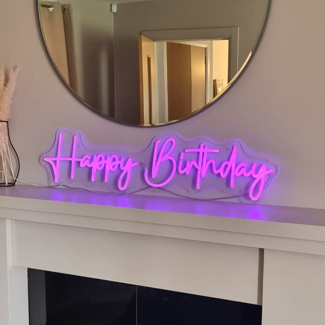 Happy Birthday LED Neon Sign – Cartys Neons - Custom Neon Signs